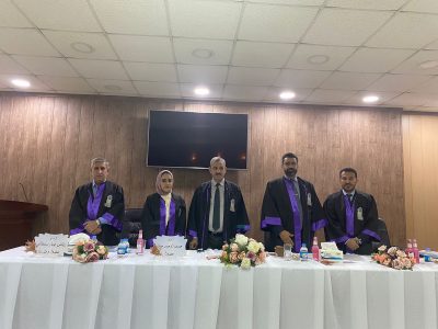 تدريسي في كلية الهندسة يشارك لجنة مناقشة رسالة ماجستير في الجامعة التكنولوجية